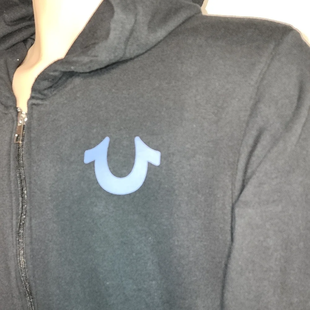 True Religion Black Zip-Up Hoodie